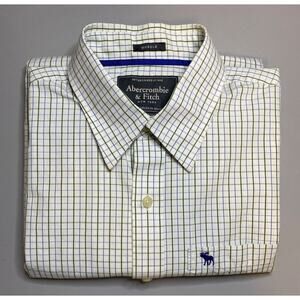 Abercrombie & Fitch Muscle Plaid Dress Shirt Button Up Long Sleeve Checked